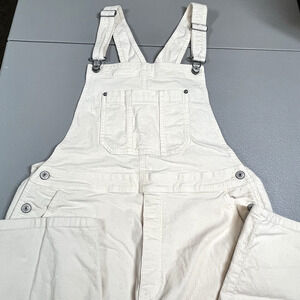 American Eagle Corduroy Overalls Relaxed Utility Y2K Womens Lg Grunge Off white
